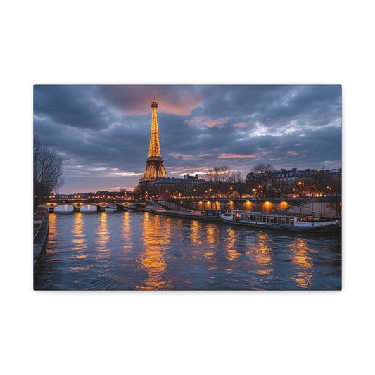 Parisian Panorama: Eiffel Twilight - Urban Epochs Canvas