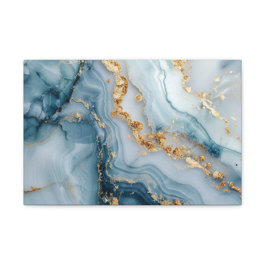 Golden Horizon Serenity - Marbleized Canvas