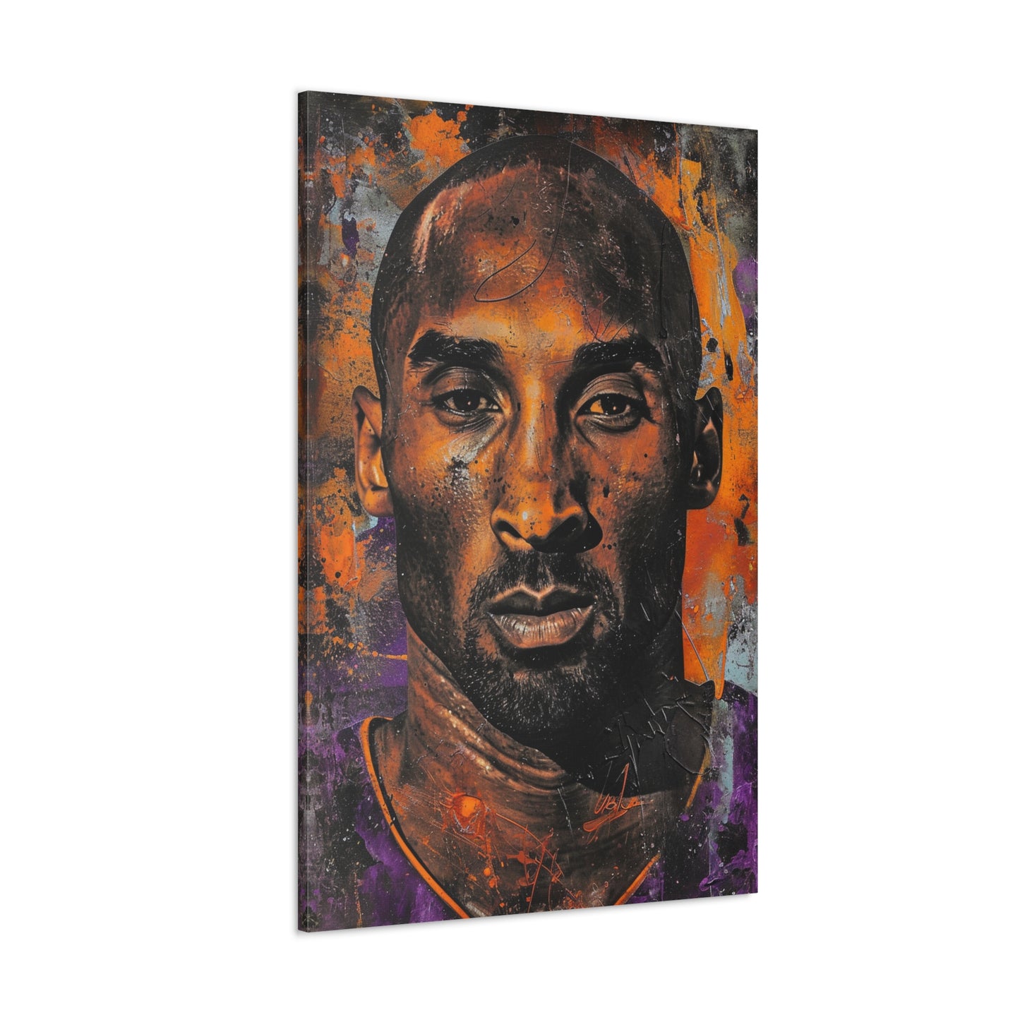 Kobe's Resilience: Artistic Portrait in Basketball Legend - Athletic Expressions Canvas