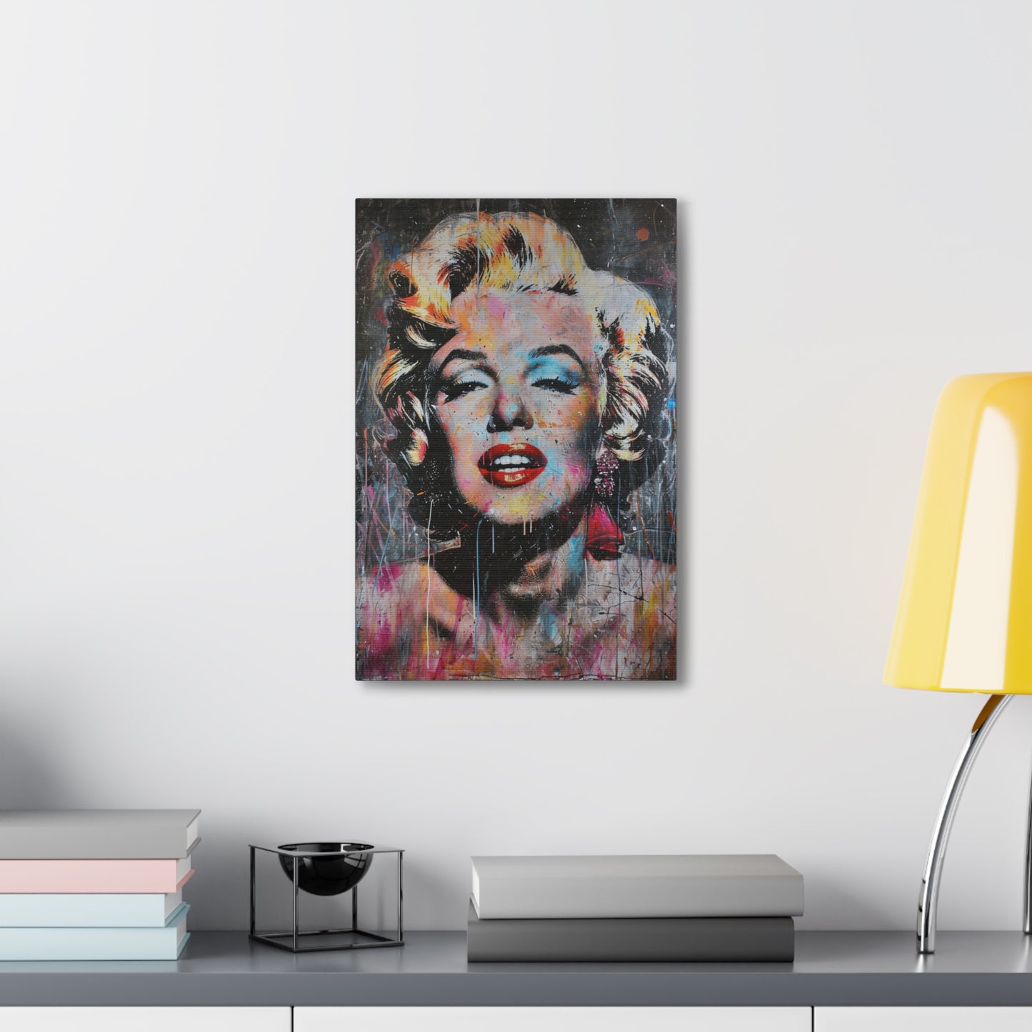 Canvas Serenade: Marilyn's Chromatic Enigma - Pop Culture Magic Canvas