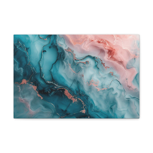 Aqua Velvet Symphony - Marbleized Canvas