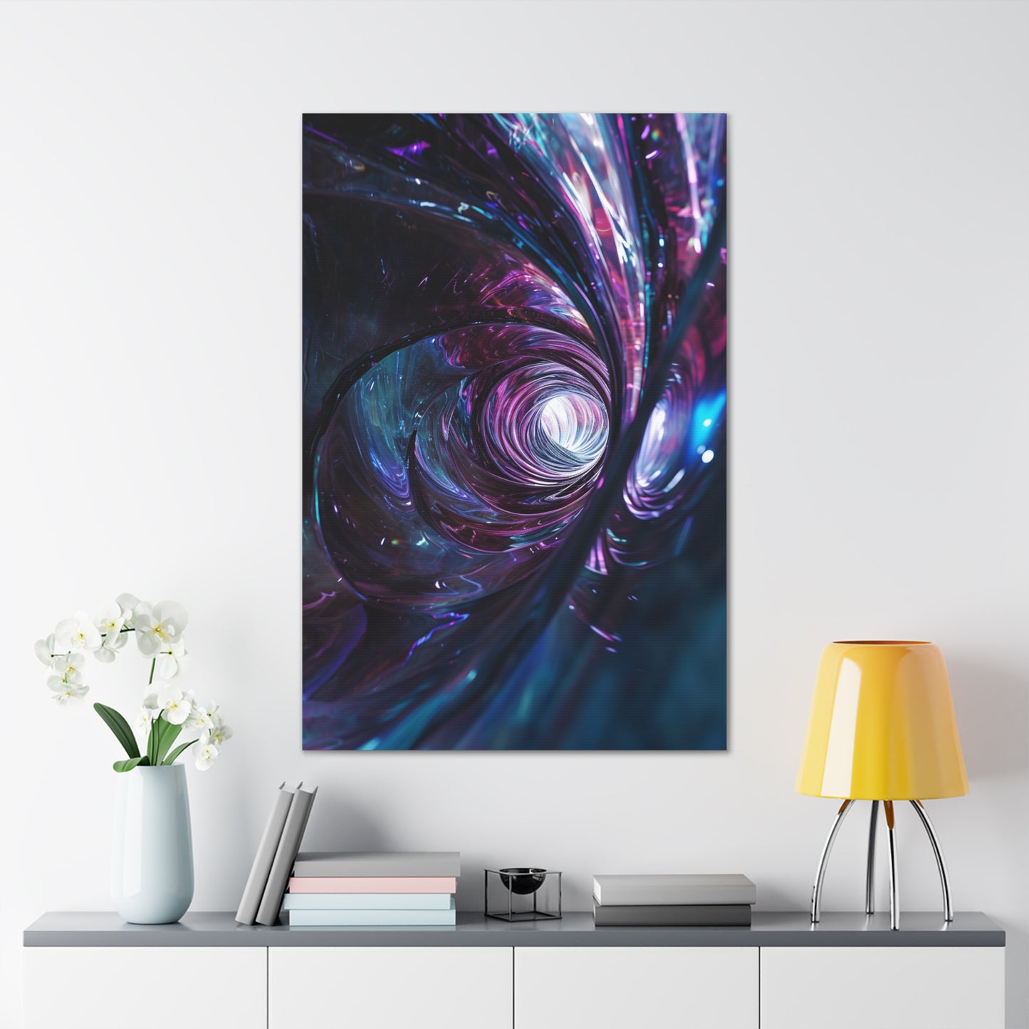 Chronal Vortex: Gateway to the Void - Abstract Harmony Canvas