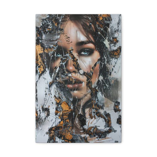 Fractured Elegance: Disintegration of Identity - Abstract Harmony Canvas