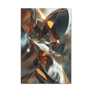 Bronze Illumination: Metamorphic Radiance - Abstract Harmony Canvas