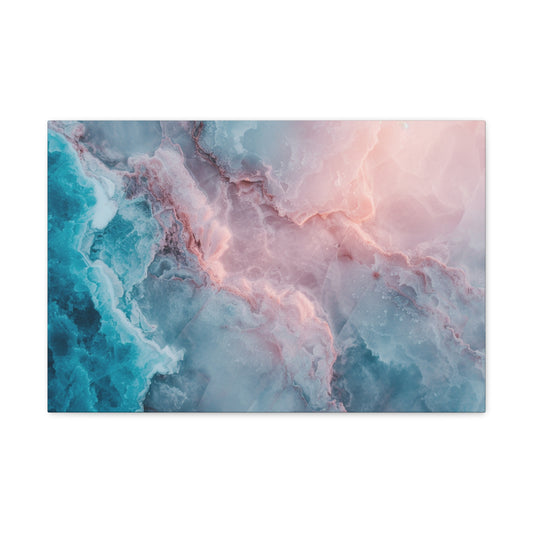 Turquoise Mist Reverie - Marbleized Canvas