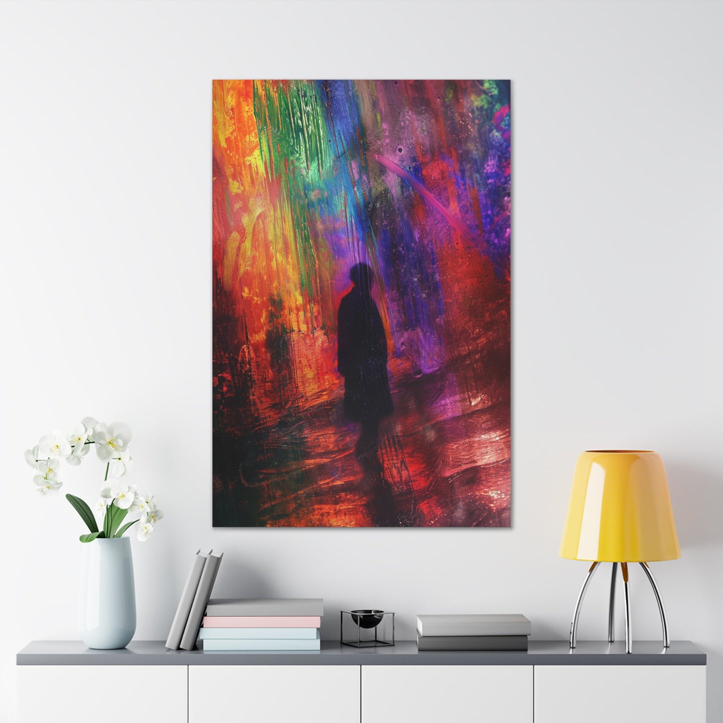 Solitude Amidst the Spectrum - Abstract Harmony Canvas