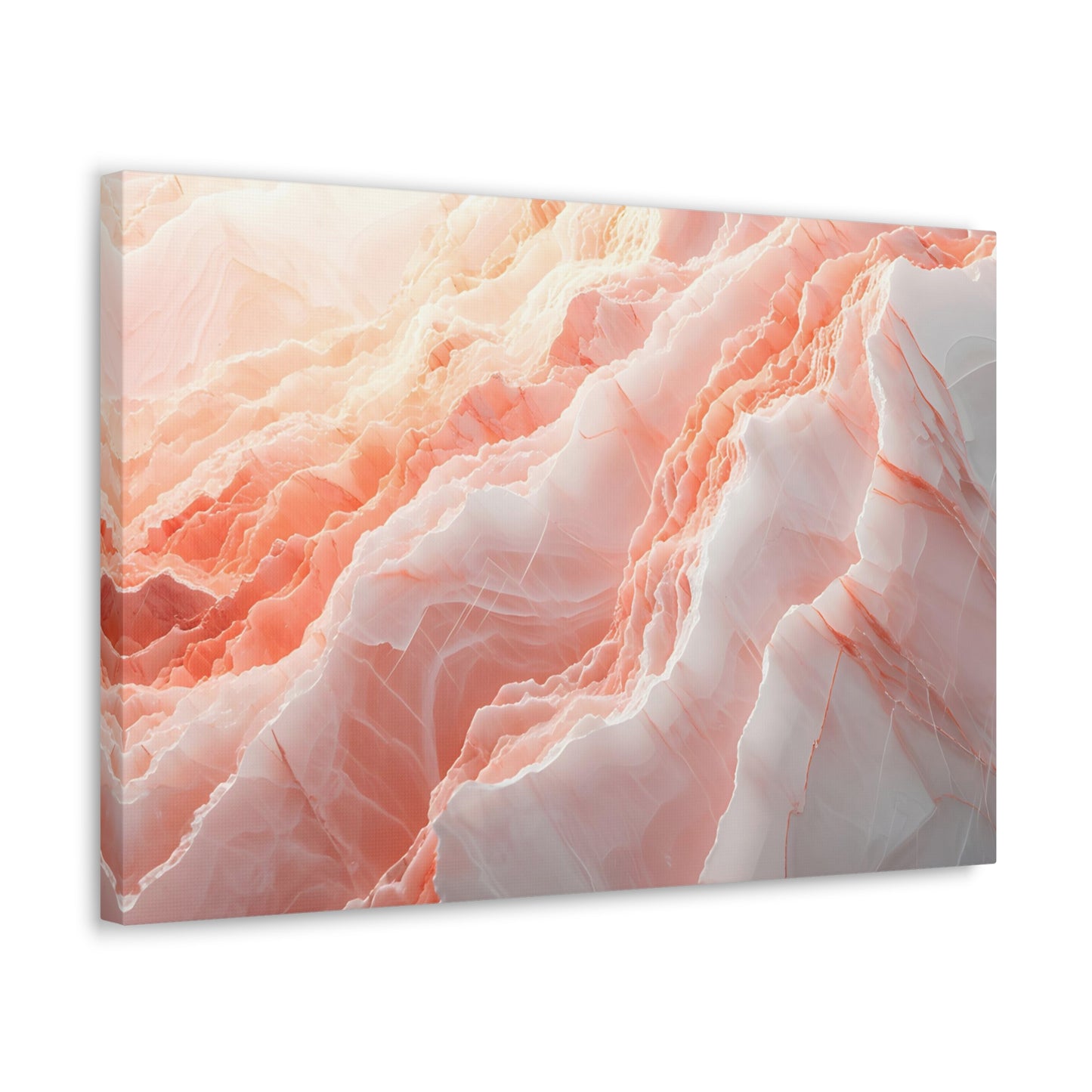 Blushing Marble Whispers - Marbleized Canvas