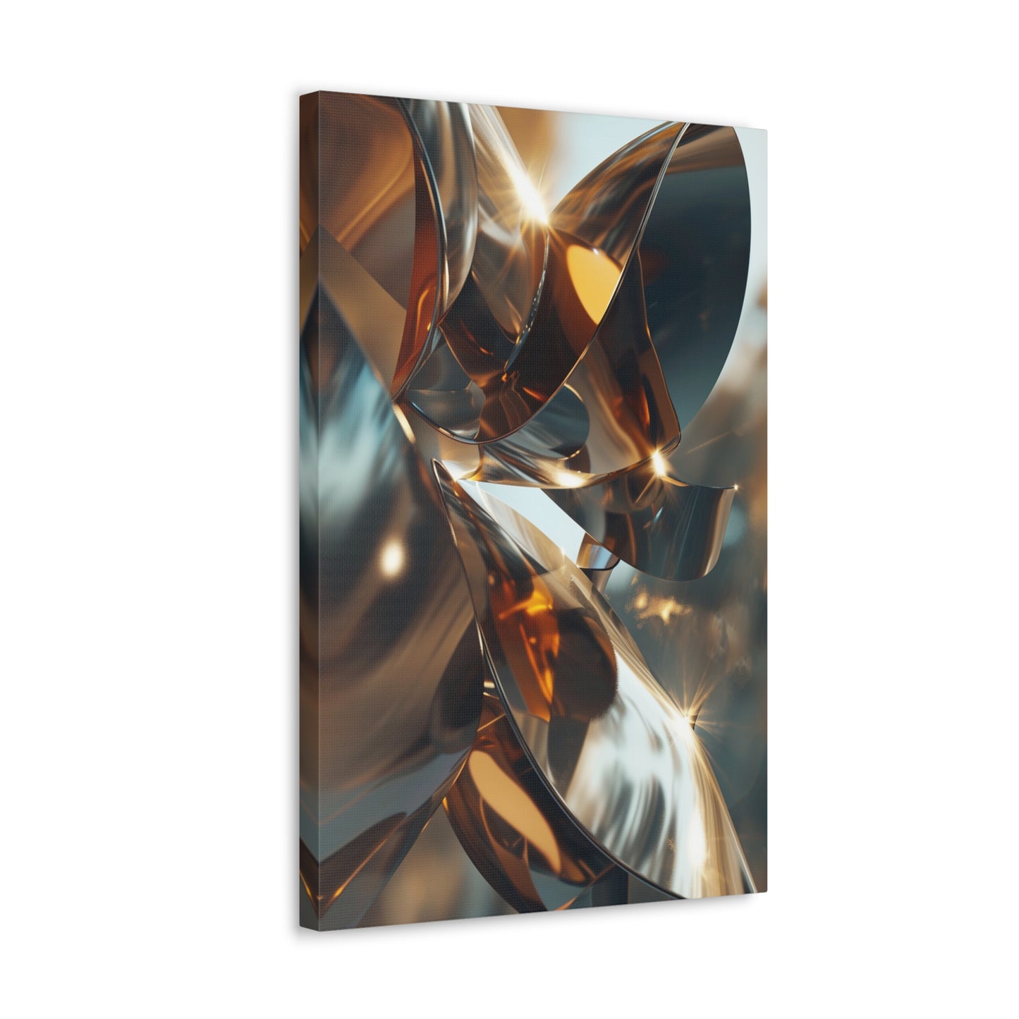 Bronze Illumination: Metamorphic Radiance - Abstract Harmony Canvas