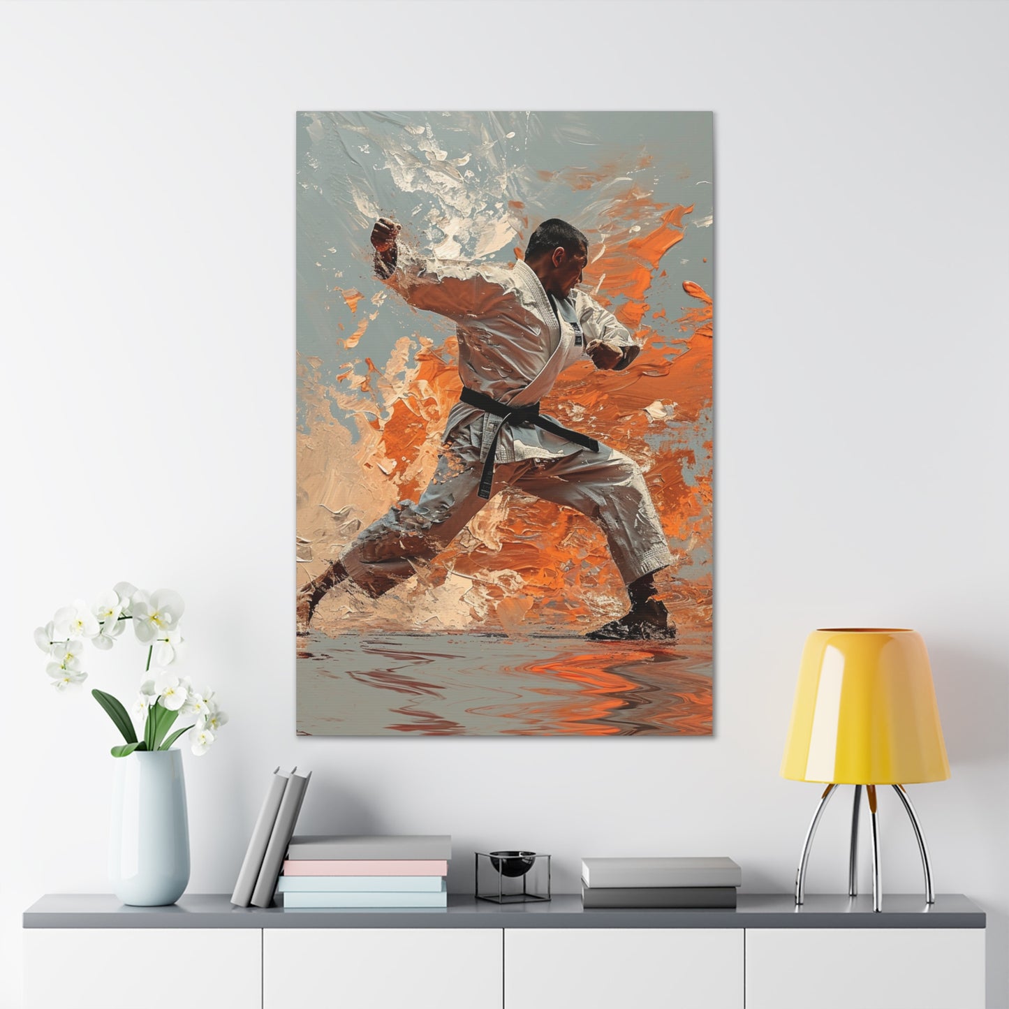 Karate Harmony: Artistic Fusion of Discipline and Strength - Athletic Expressions Canvas