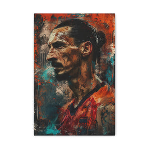 Zlatan's Reverie: Artistic Portrait in Athletic Majesty - Athletic Expressions Canvas