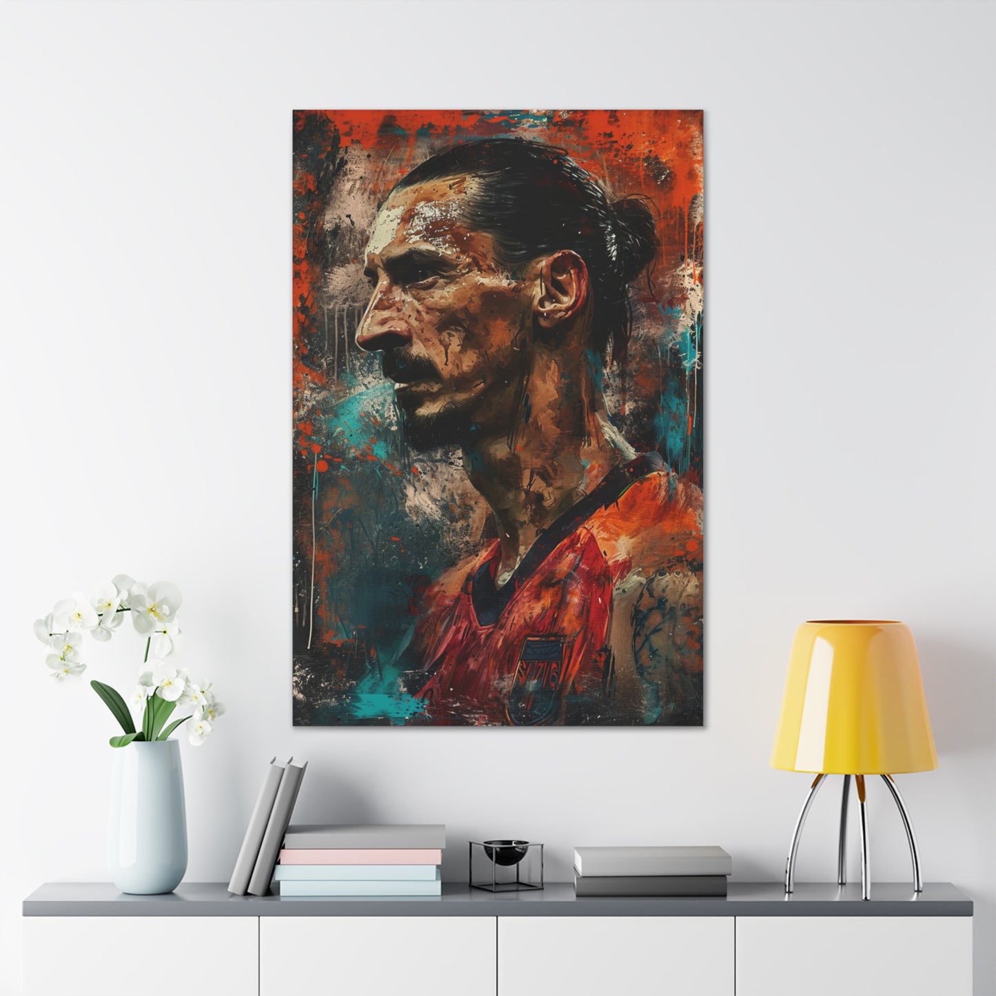 Zlatan's Reverie: Artistic Portrait in Athletic Majesty - Athletic Expressions Canvas