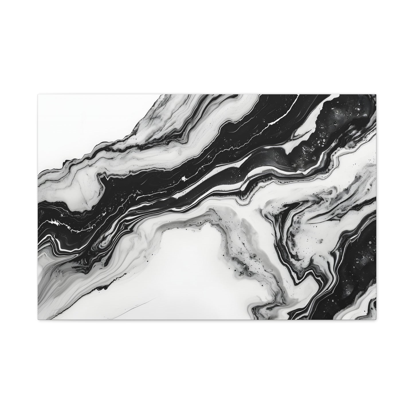 Mystic Monochrome Marble - Marbleized Canvas