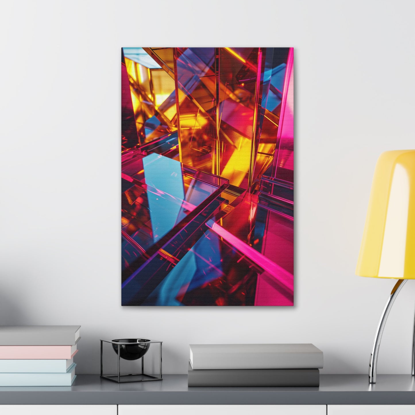 Translucent Radiance: Ethereal Crystal Veils - Abstract Harmony Canvas