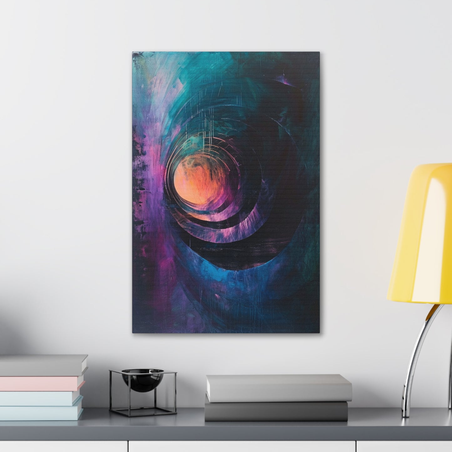 Eclipse's Embrace - Abstract Harmony Canvas