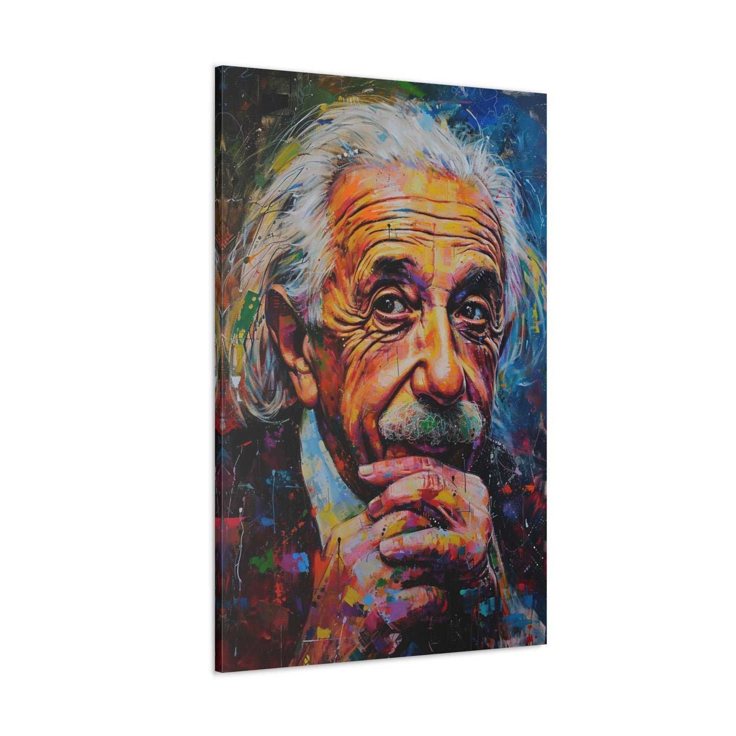 Mind's Constellation: Einstein's Celestial Inquiry - Pop Culture Magic Canvas