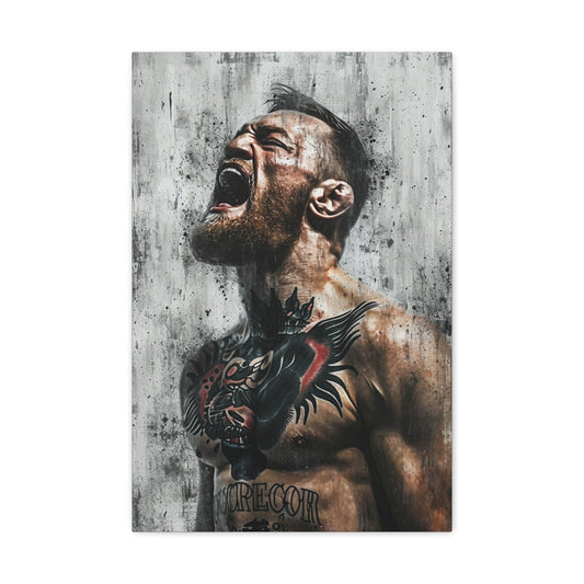 McGregor's Roar: Artistic Fury in the Heat of Battle - Athletic Expressions Canvas