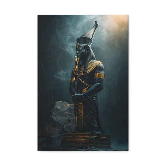 Eternal Sovereign: Osiris in Gilded Reverence - Divine Deities Canvas