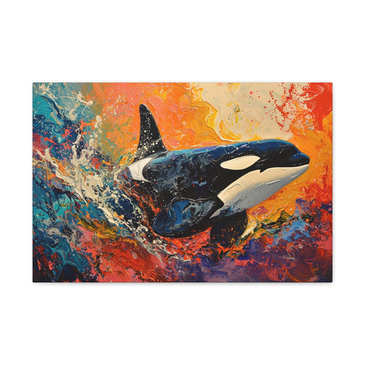 Marine Serenade: Artistic Orca Elegance - Creatures of the Sea Canvas