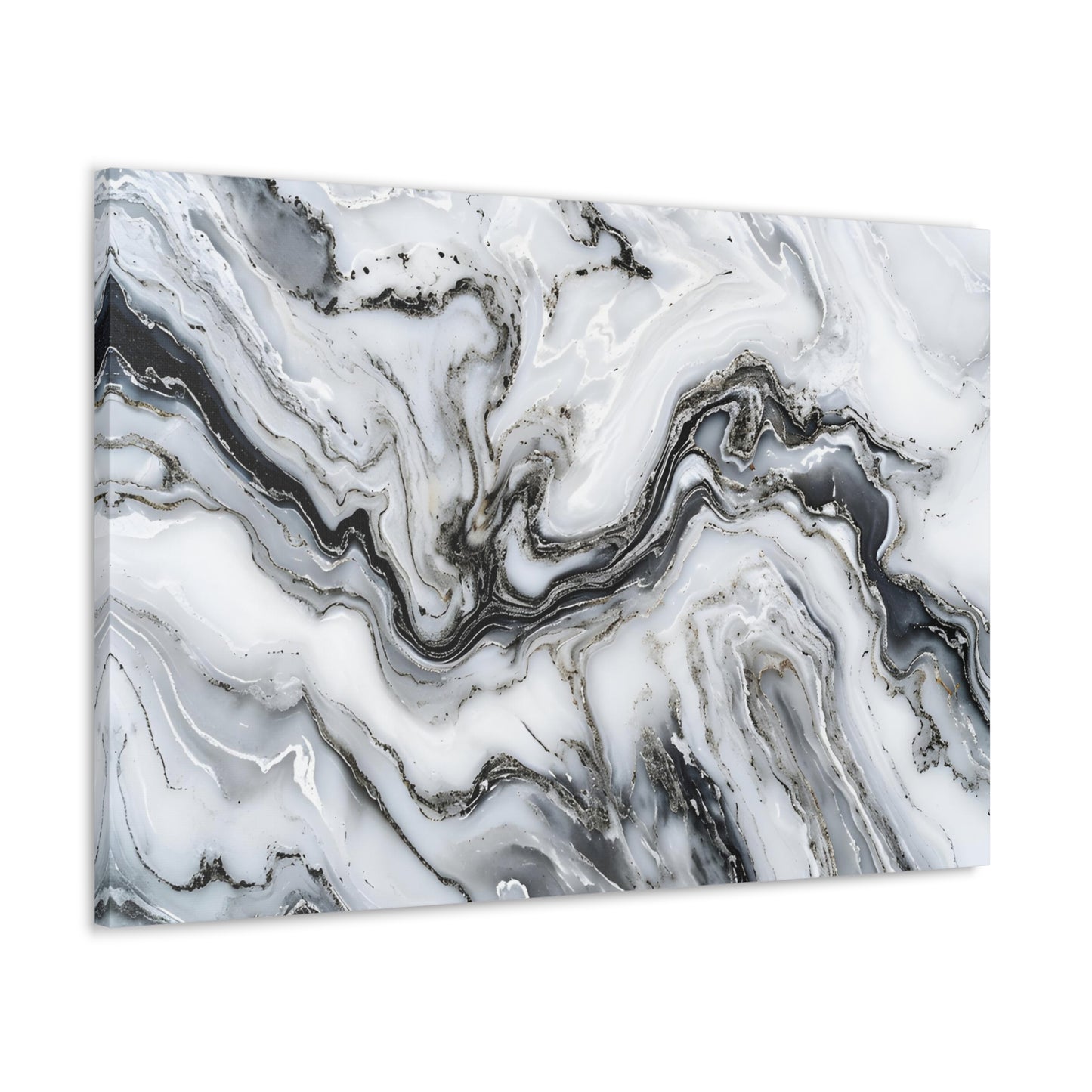 Midas Noir: Opulent Marble Elegance - Marbleized Canvas