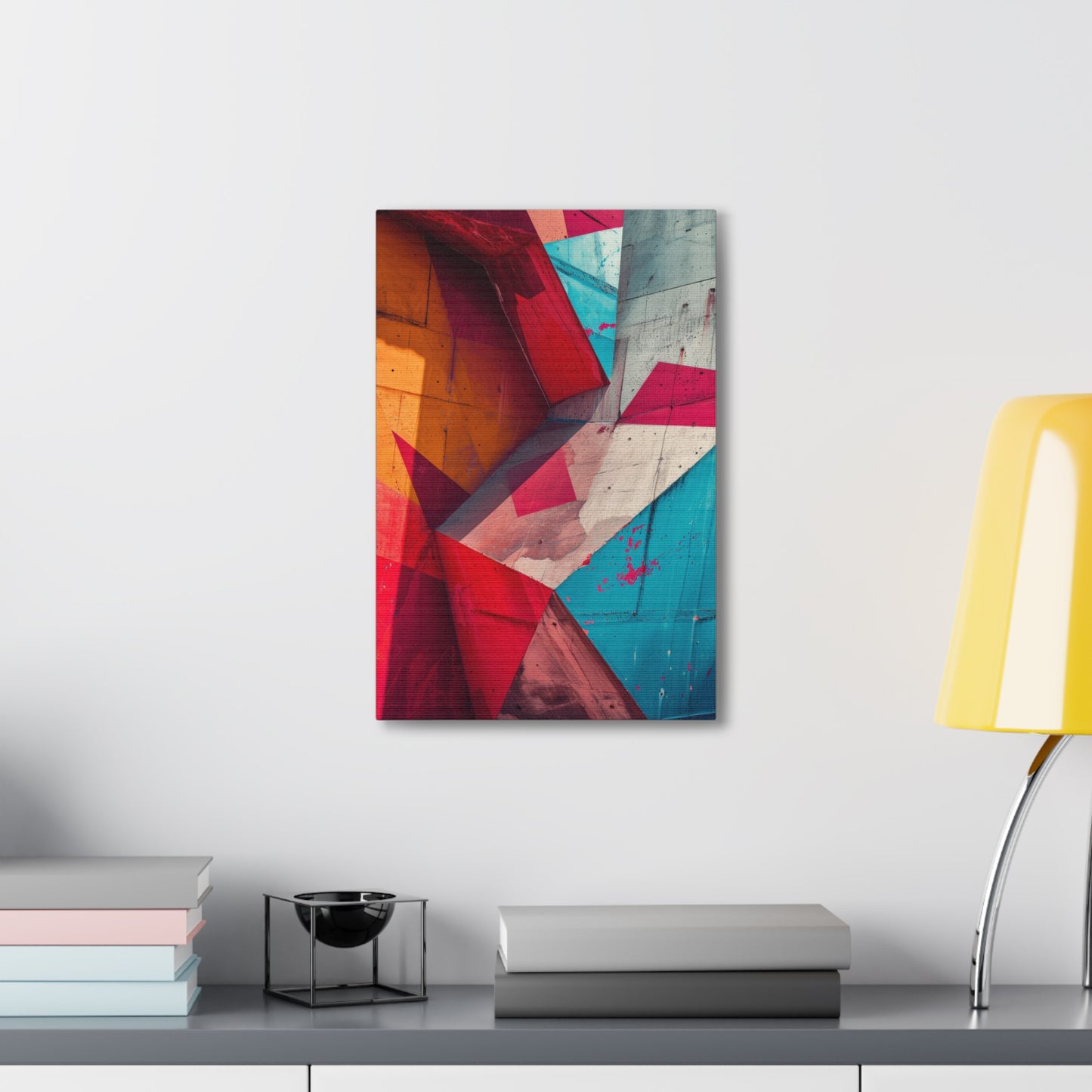 Chromatic Edges: Urban Mirage - Abstract Harmony Canvas