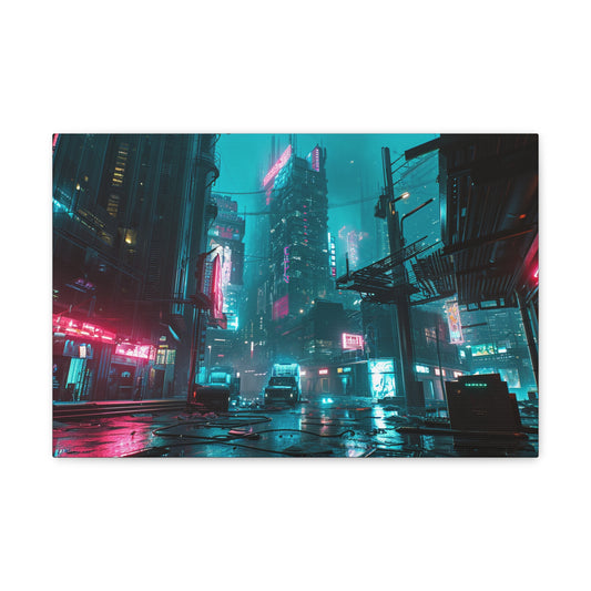 Nightlife Radiance: Cityscape Illumination - Urban Epochs Canvas