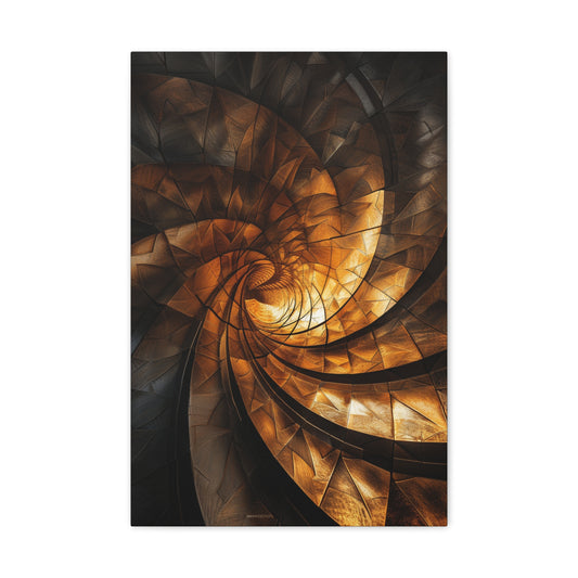 Golden Elegance: Phi's Embrace - Sacred Geometry Canvas