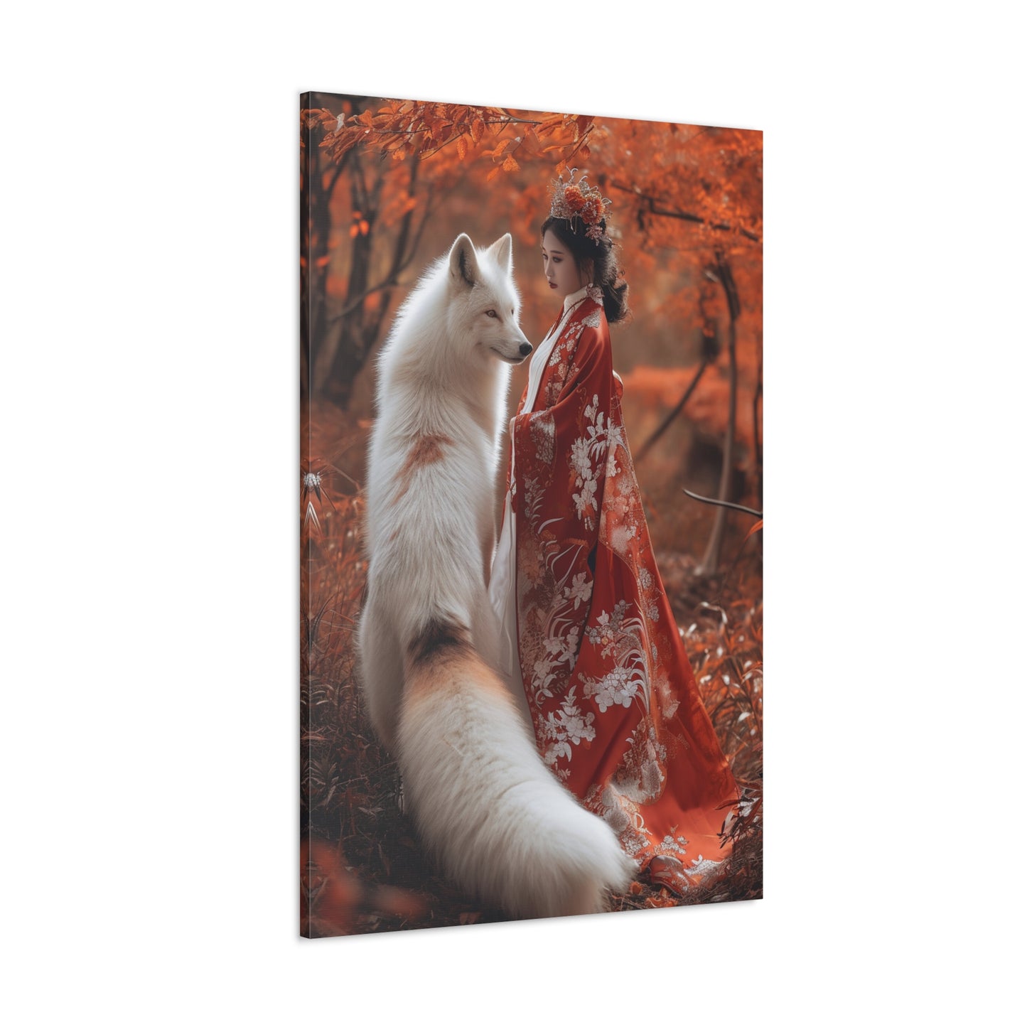 Enchanted Woodland Duette: Kitsune Harmony - Creatures from Beyond Canvas