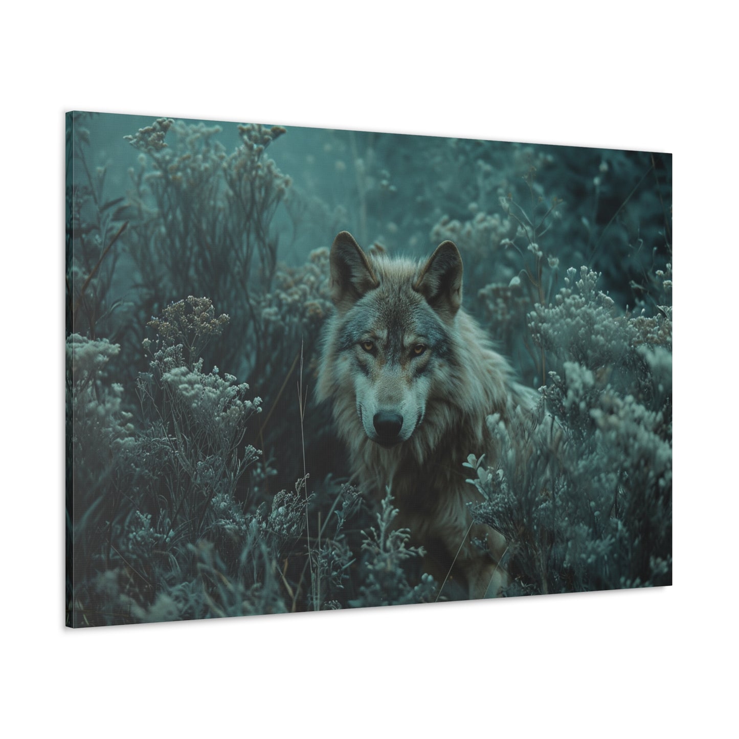 Forest Harmony: Wolf's Presence Amidst Nature's Palette - Creatures of the Earth Canvas