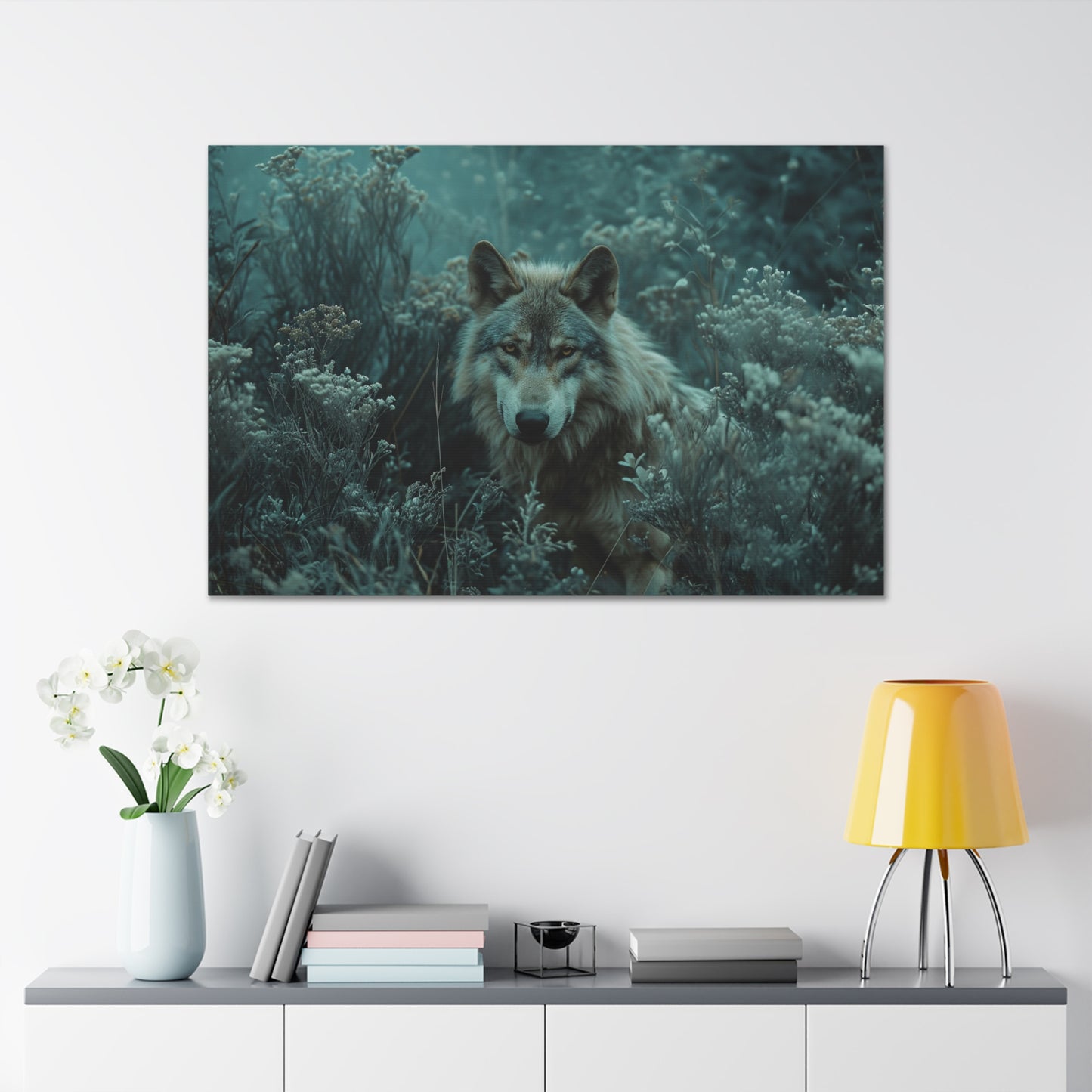 Forest Harmony: Wolf's Presence Amidst Nature's Palette - Creatures of the Earth Canvas