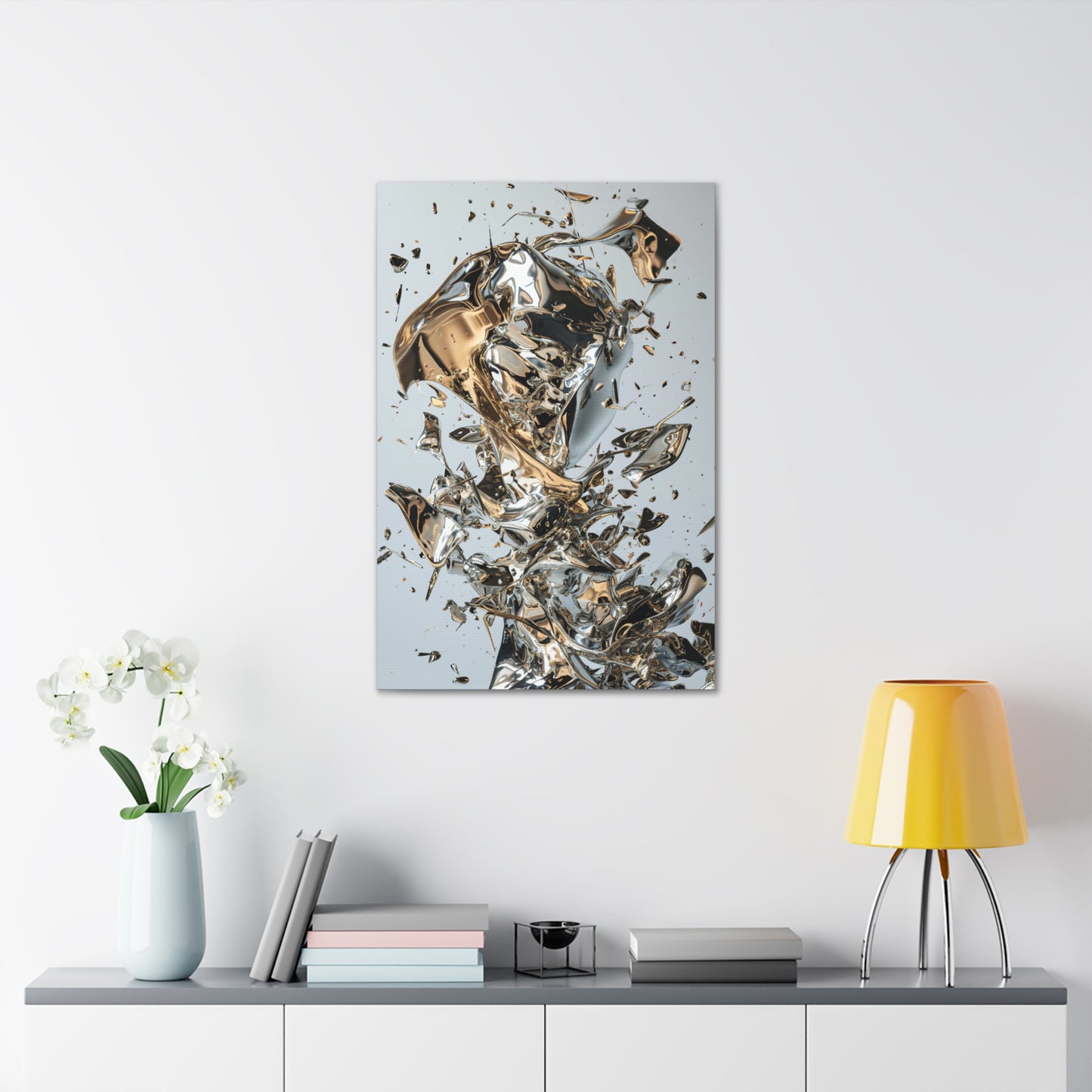 Gilded Fusion: Alchemy Unveiled - Abstract Harmony Canvas