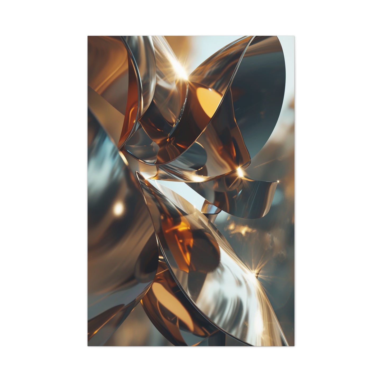 Bronze Illumination: Metamorphic Radiance - Abstract Harmony Canvas