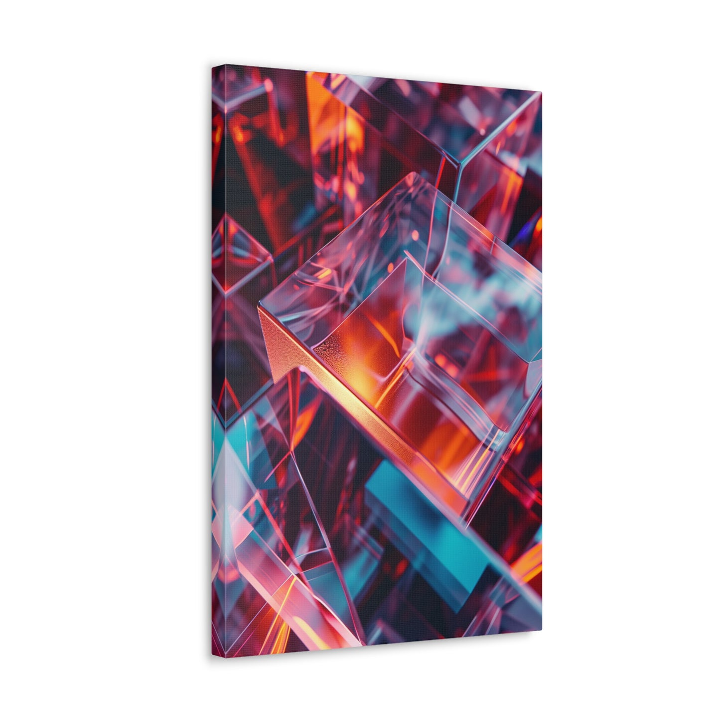 Cubist Metamorphosis: Shifting Realms - Abstract Harmony Canvas