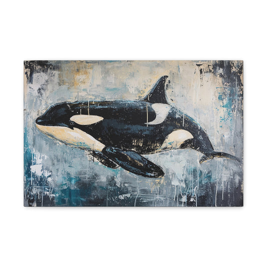 Ocean's Harmony: Artistic Orca Portrait -  Creatures of the Sea Canvas