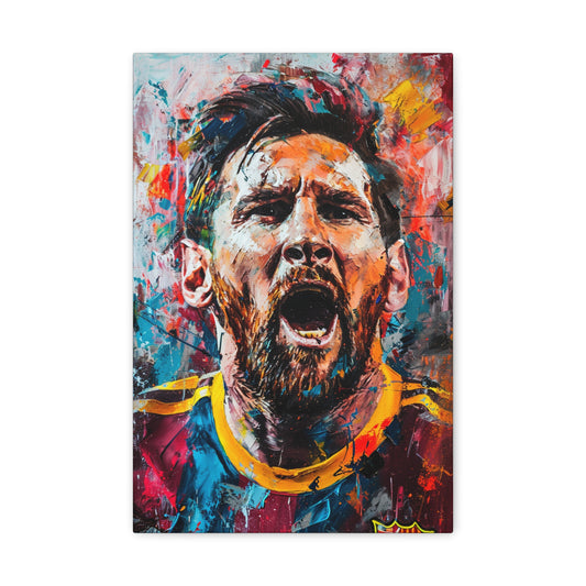 Magical Moves: Messi's Artistic Portrait in Soccer Sorcery - Athletic Expressions Canvas