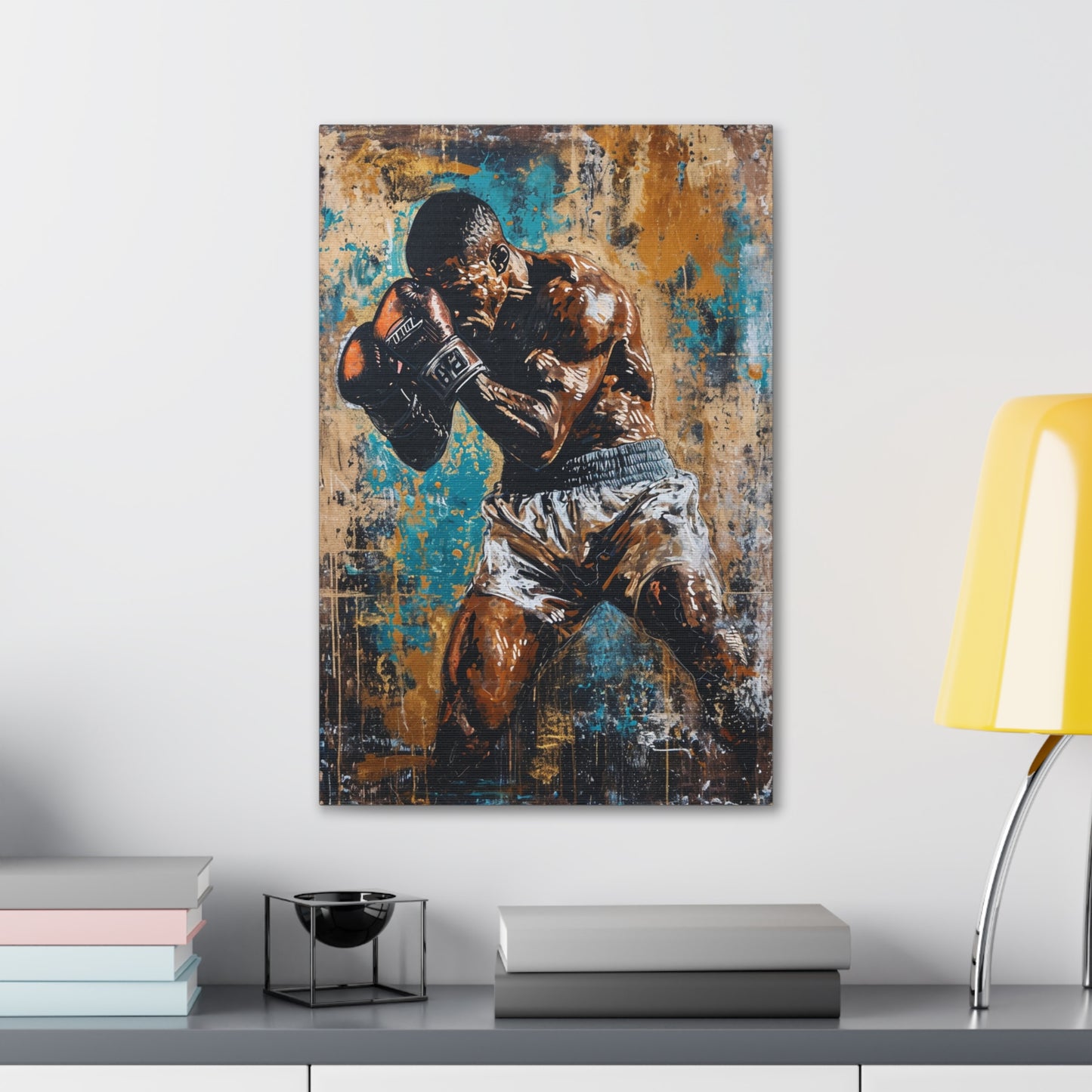 Rumble in Colors: Artistic Rendering of a Boxer's Grit - Athletic Expressions Canvas