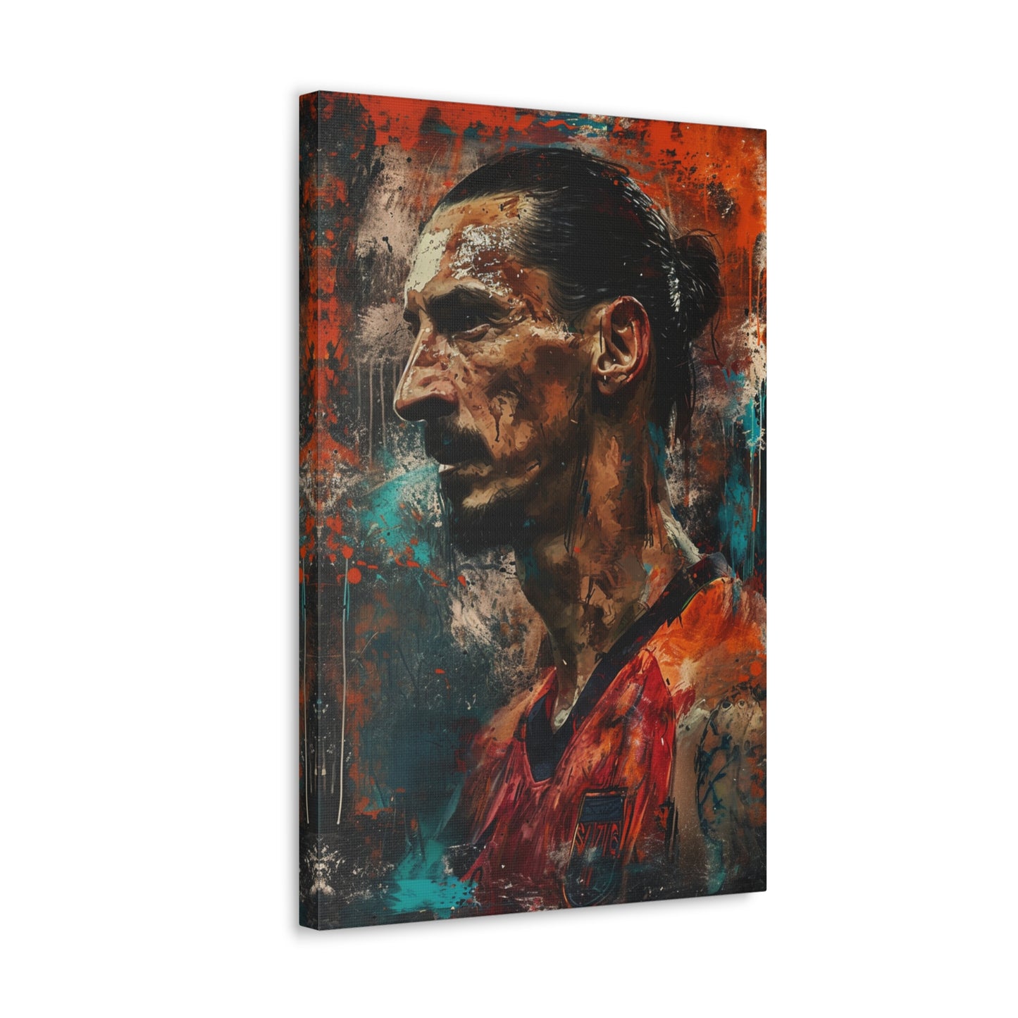 Zlatan's Reverie: Artistic Portrait in Athletic Majesty - Athletic Expressions Canvas