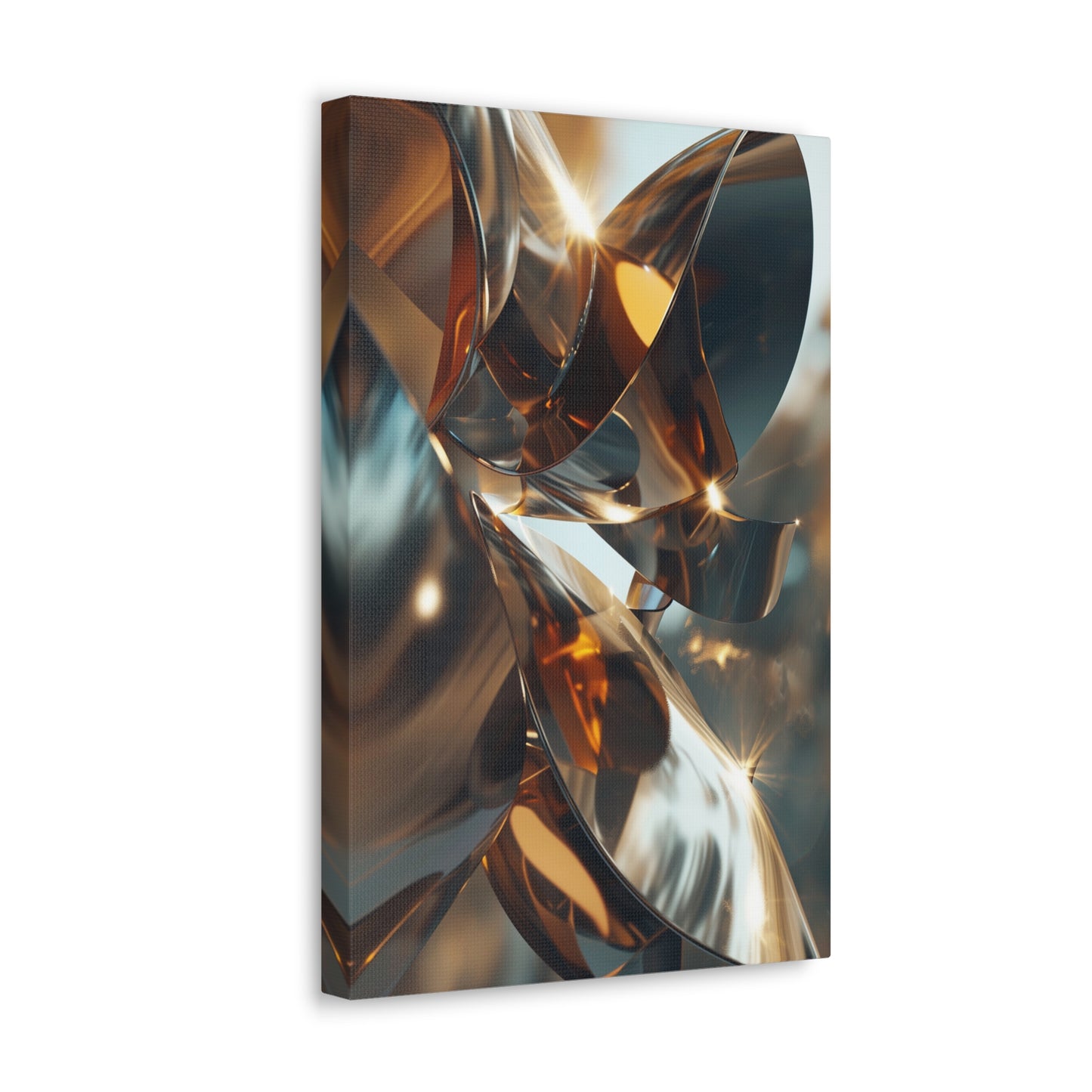 Bronze Illumination: Metamorphic Radiance - Abstract Harmony Canvas