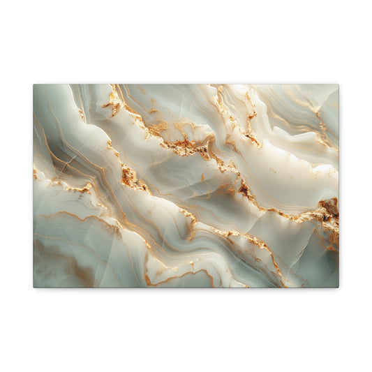 Opulent Pearl Gold Harmony - Marbleized Canvas