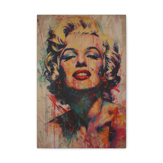 Eternal Glamour: Marilyn's Brushstroke Ballet - Pop Culture Magic Canvas