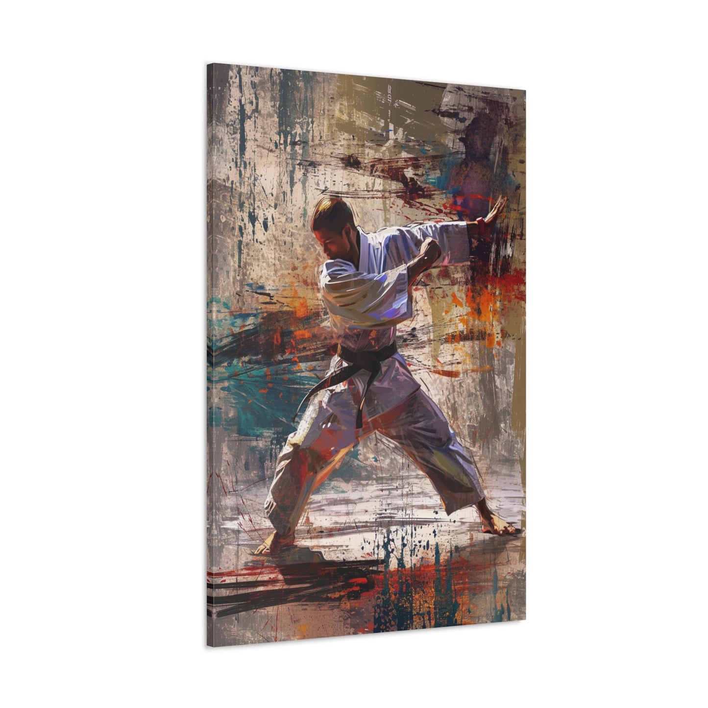 Zen Strikes: Artistic Serenity in Karate Excellence - Athletic Expressions Canvas