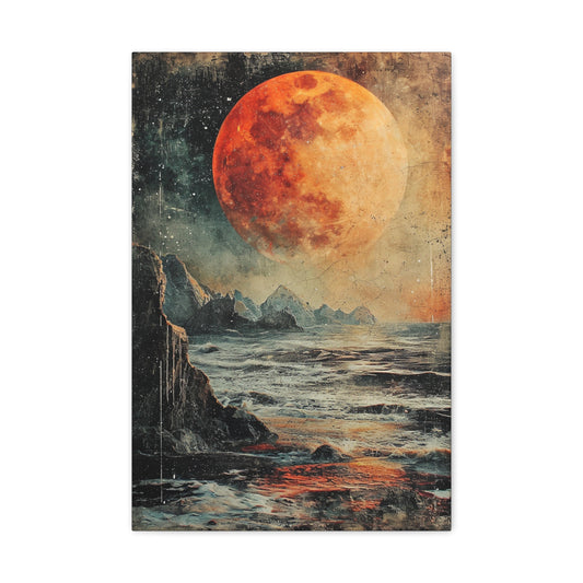 Crimson Moonrise - Celestial Dreams Canvas