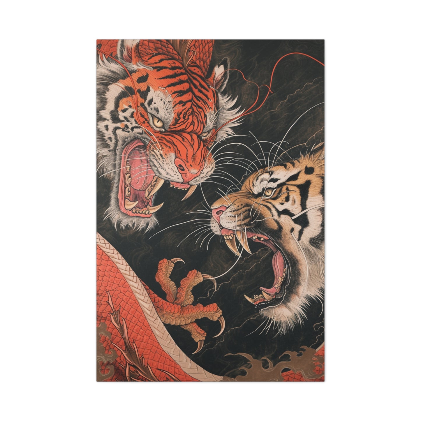 Roaring Kinship - Ukiyo-e Canvas