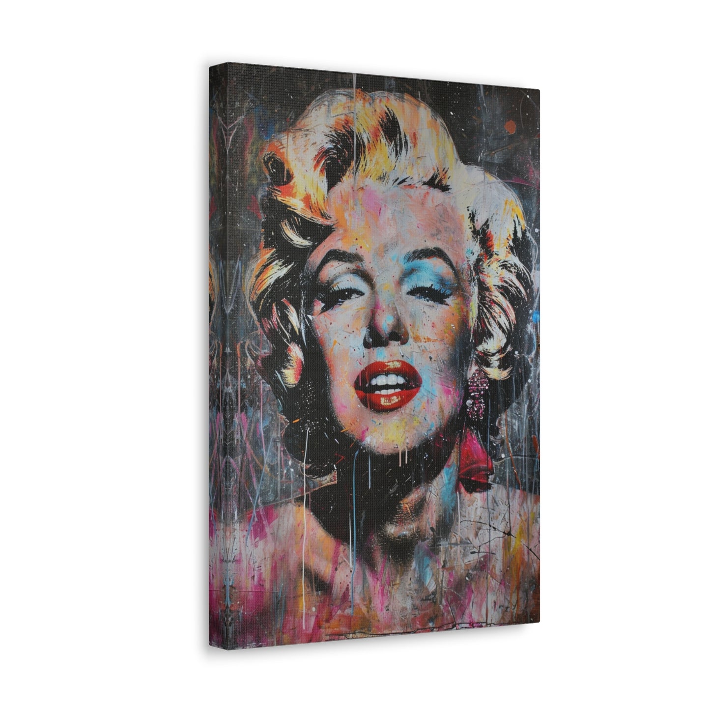 Canvas Serenade: Marilyn's Chromatic Enigma - Pop Culture Magic Canvas