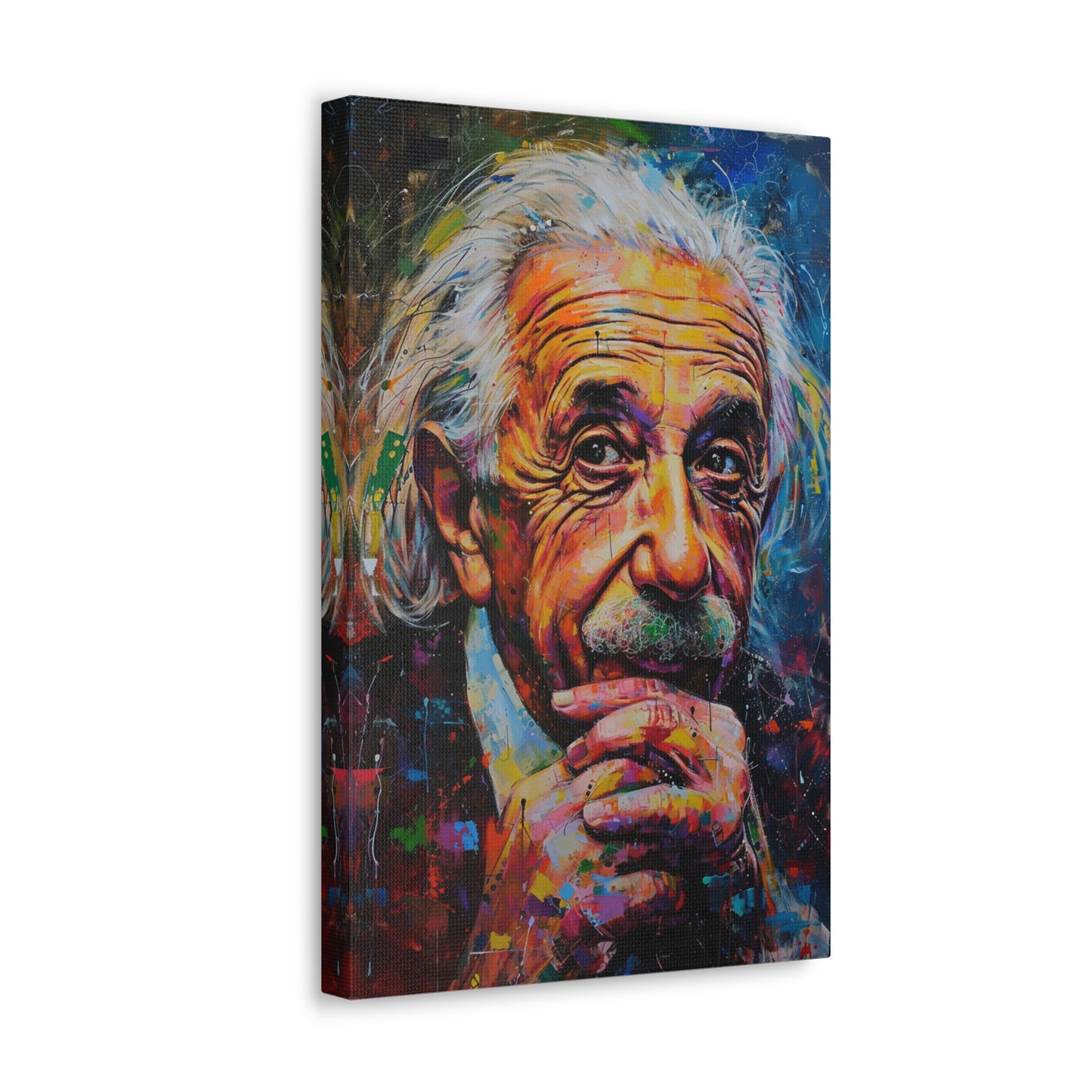 Mind's Constellation: Einstein's Celestial Inquiry - Pop Culture Magic Canvas