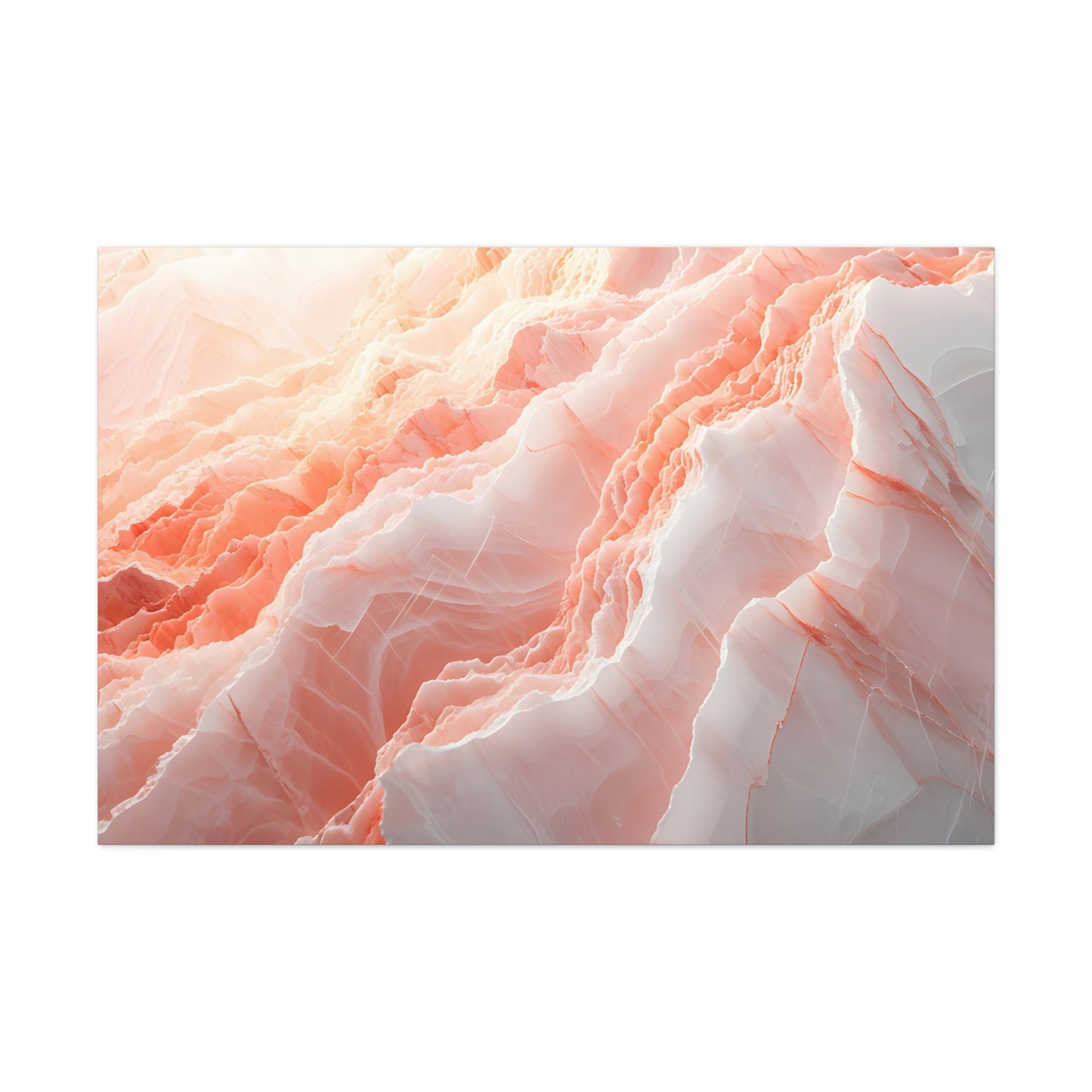 Blushing Marble Whispers - Marbleized Canvas