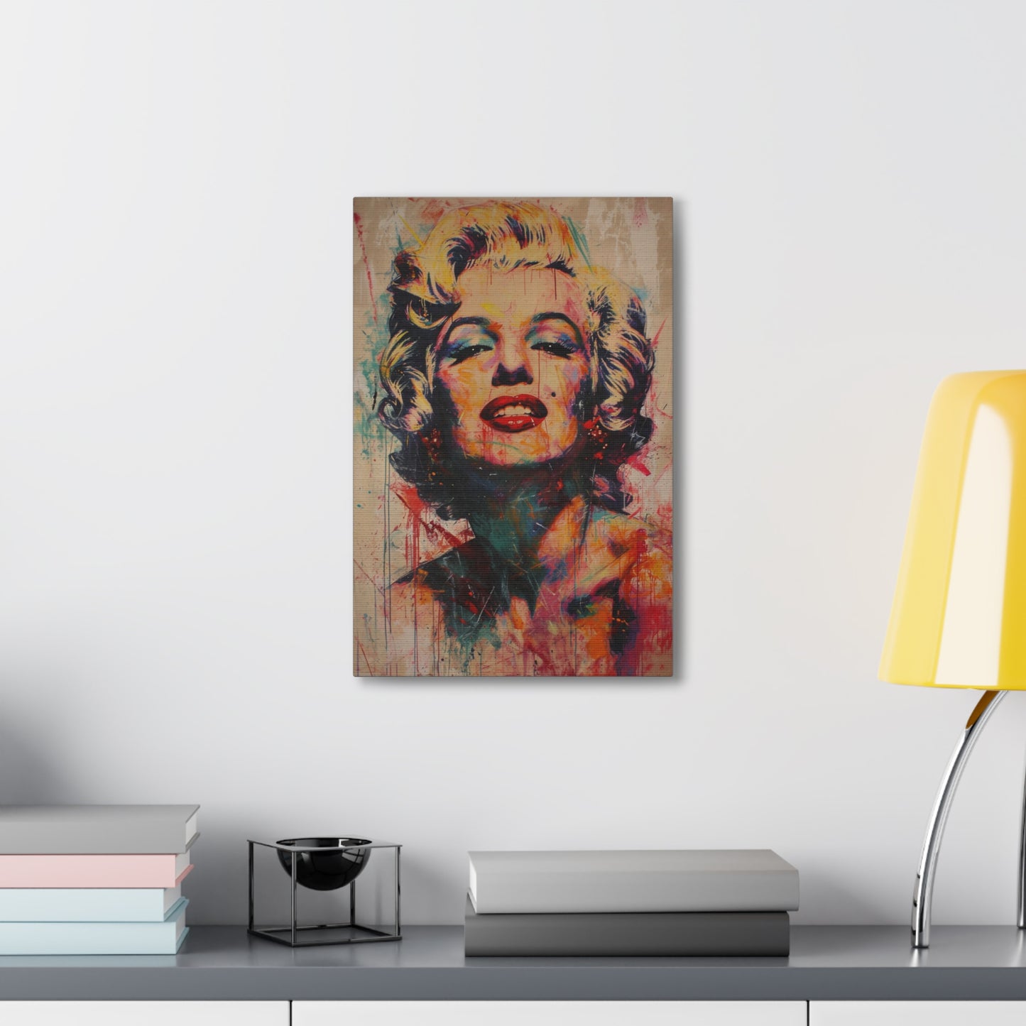 Eternal Glamour: Marilyn's Brushstroke Ballet - Pop Culture Magic Canvas