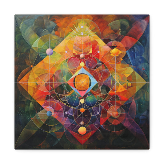 Otherworldly Kaleidoscope: A Colorful Odyssey - Sacred Geometry Canvas