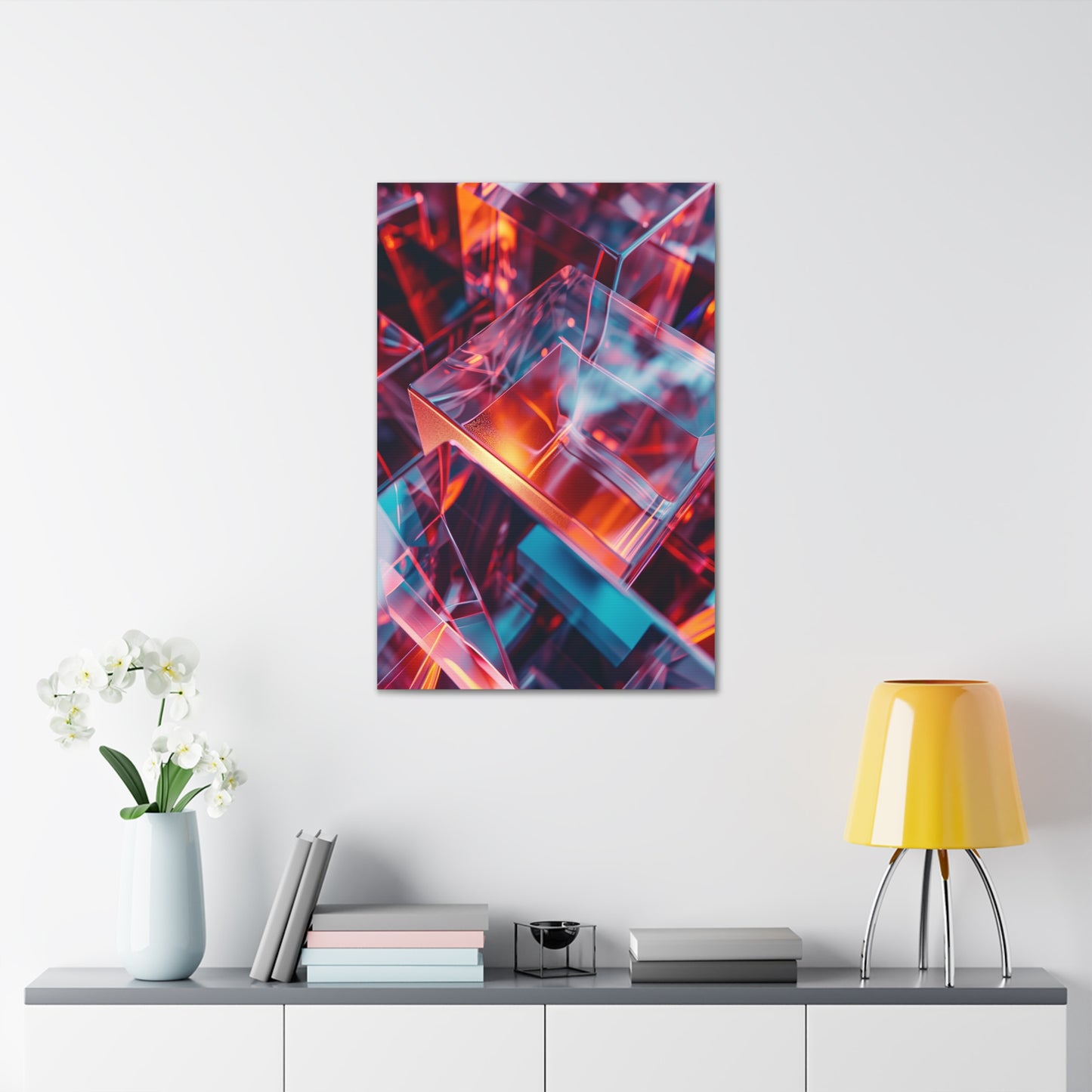 Cubist Metamorphosis: Shifting Realms - Abstract Harmony Canvas