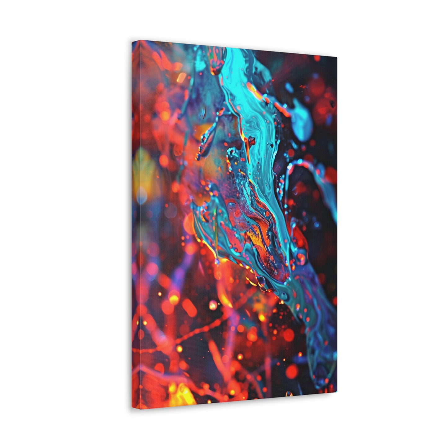 Aqueous Prism: Fluid Crystalline Essence - Abstract Harmony Canvas