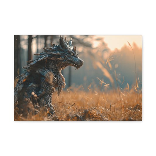 Wolven Ember: Mystical Fusion of Wolf and Dragon - Creatures from Beyond Canvas